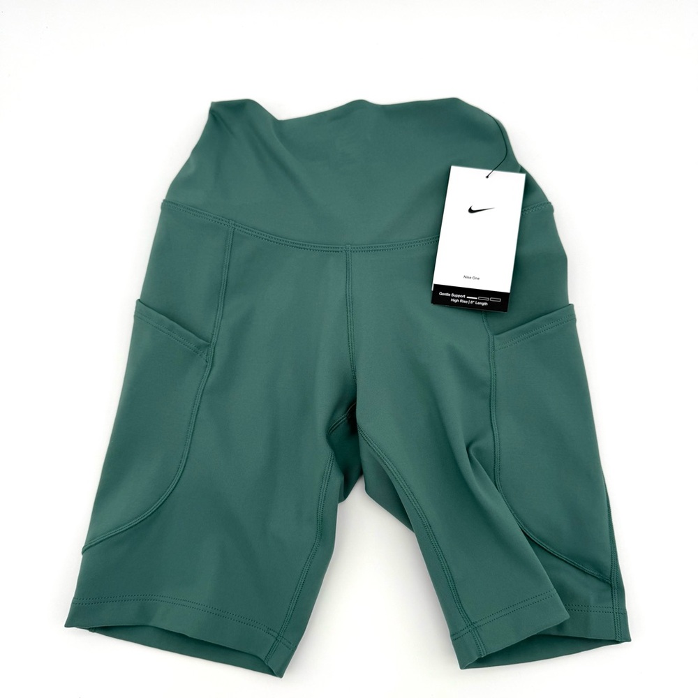 NWT New Nike Womens One High-Waisted 8" Biker Shorts With Pockets Extra Small XS - Picture 5 of 7